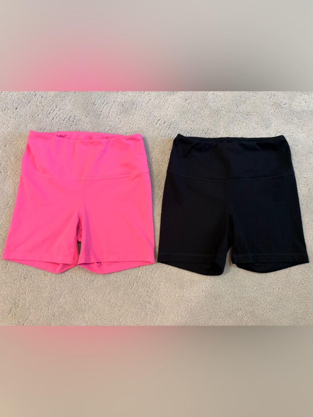Yogalicious Lux Hot Pink & Black Activewear Biker Shorts Medium Women’s Running